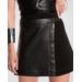 Vera Leather Wrap Mini Skirt