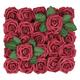 25 pièces de roses rouges fleurs artificielles roses rouge foncé en mousse au toucher réel fausses roses en vrac avec tige bricolage fleurs artisanales pour mariage bouquets de mariée pièce maîtresse