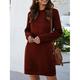 Robe casual Robe Droite Robe unie Femme Mini robe Poche du quotidien Rendez-vous Fin de semaine Mode Vêtement de rue Col Ras du Cou manche longue 2023 Ample Noir Vin Vert foncé S M L XL XXL