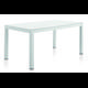 Table aluminium blanc avec plateau verre trempé blanc 152X90 cm