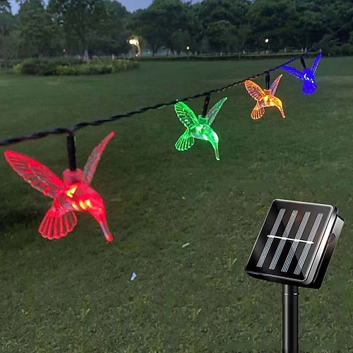 Solar-Außenleuchten IP65 wasserdichte Kolibri-Lichterketten 5 m 20 LEDs 3,5 m 10 LEDs Lichterketten für Garten, Hochzeit, Urlaub, Außendekoration Image