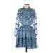 o.p.t Casual Dress - Mini: Blue Dresses - New - Women's Size Medium