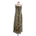 lost & wander Casual Dress - Midi Square Sleeveless: Gold Zebra Print Dresses - Women's Size Medium