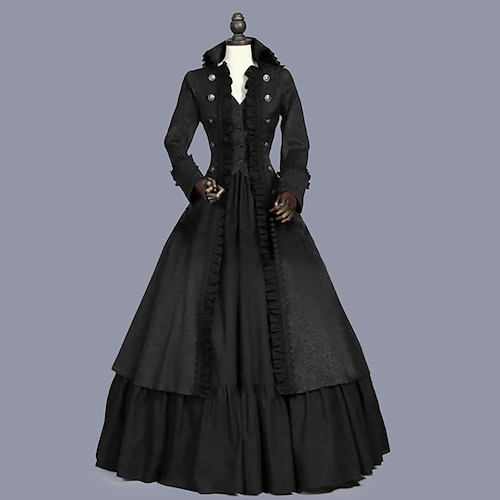 Retro Vintage Viktorianisch Edwardian Kleid Rock Jacke Prinzessin Braut Kostüm Damen Maskerade Theater Dickens-Events Karneval von Venedig Erwachsene Kleid Image