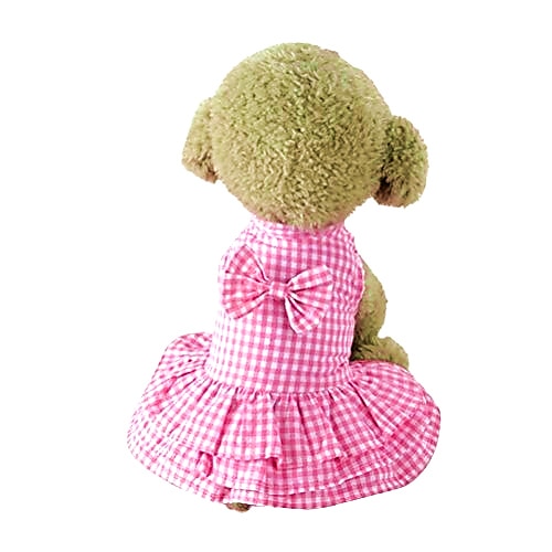 Welpenkleidung, süßes Haustier-Outfit, Hundebekleidung, kurzer Rock, Kleid (s, rosa) Image