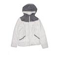 Lands' End Fleece Jacket: Gray Print Jackets & Outerwear - Kids Girl's Size Medium