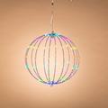 Gerson 71342 - 11"D Electric Lighted Foldable Metal Sphere w/ 72 Smart Multi-Color Micro L Hanging Christmas Light Sphere