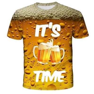 Oktoberfest Bier Cosplay Kostüm T-Shirt-Ärmel Anime 3D Klassisch Streetstyle Für Paar Herren Damen Erwachsene Oktoberfestbier 3D-Druck Image