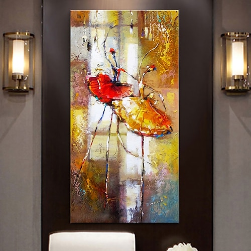 Hang-Ölgemälde Handgemalte Vertikal Abstrakt Menschen Modern Ohne Innenrahmen (ohne Rahmen) Image