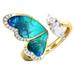 Horplkj Rings Brystal Buterfly Ring Buterfly Ring Diamond Ring Gift Ring Peacock Shape Peacock Ring Diamond Ring Big Diamond Ring Rings for Women