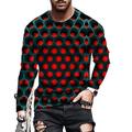 Polka Dots Mens 3D Shirt For Green Winter Cotton Men's Tee Graphic Prints Spiral Stripe Crew Neck B 3D Daily Holiday Long Sleeve Clothing Apparel Designer Casual