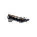 Salvatore Ferragamo Flats: Slip On Chunky Heel Work Black Solid Shoes - Women's Size 8 - Almond Toe