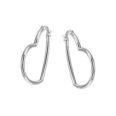 Paar Creolen FIRETTI "Schmuck Geschenk Silber 925 Herzen rhodiniert", silber (silberfarben), Ohrringe, Damen, Silber 925 (Sterlingsilber) Image