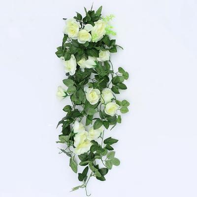 Enhance Your Wall Décor with the Delicate Beauty of a 19-Head Artificial Rose Vine - Perfect for Adding a Touch of Romance and Elegance to Any Room or Event