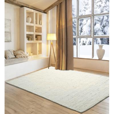 Wollteppich MY HOME "Greith", beige (natural), B:60cm H:12mm L:90cm, Schurwolle, Teppiche, Wendeteppich, meliert, reine Wolle, handgewebt, Scandi, Wohnzimmer Image