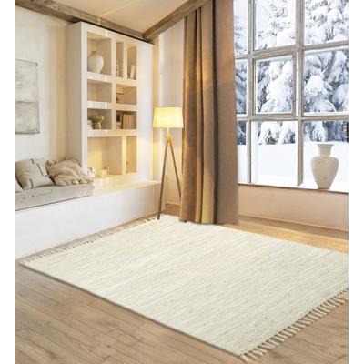 Teppich MY HOME "Gastines", beige (natur), B:120cm H:5mm L:180cm, Baumwolle, Teppiche, Wendeteppich, reine Baumwolle, handgewebt, uni, waschbar, modern Image
