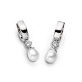 Paar Creolen AMOR "2017288" Ohrringe Gr. Silber 925 (Sterlingsilber)-Perlen, bunt (silberfarben, weiß, weiß) Damen Creolen