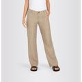 Leinenhose MAC "NORA" Gr. 46, Länge 30, beige (sanddrift melange) Damen Hosen Leinenhosen