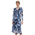 Midikleid TOM TAILOR Gr. 46, N-Gr, blau (blue cut floral design) Damen Kleider Freizeitkleider