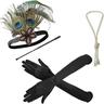 1920s Gatsby Accessories Set for Women Black 20s Accessories Set Gatsby Accessories Sets For Woman