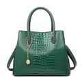 Women's Handbag PU Leather Daily Zipper Large Capacity Waterproof Solid Color Black Brown Green