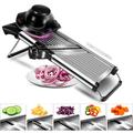 Stainless Steel Adjustable Slicer Kitchen Tool for Slicing Tomato Potato Fruits Vegetables and other Food SS Cheese Grater Citrus Holder Ideal For Salads Fries