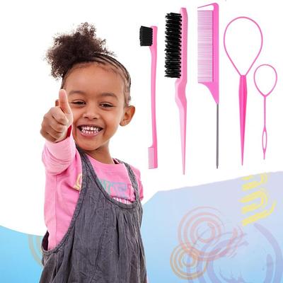 4-Piece Hair Comb Set, Highlight Dyeing, Pointed Tail Comb, Eyebrow Brush, Steel Needle, Long Tail Comb, Hair Remover Hairstyle Design Set