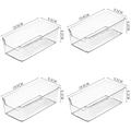 4pcs Acrylic Clear Storage Box Transparent Desktop Storage Box Simple Storage Container Box Student Dormitory Finishing Box For Stationery Cosmetics Sundries Organizer Supplies