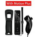 Remote for Wii Console with Motion Plus Wireless Gamepad Controller Nunchuck for Nintendo WII U Control Joystick Joypad Black With Nunchuck