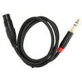 XLR Female to TRS Cable 3 Pin XLR to 6.35mm TRS Audio Stereo Plug Cable 1m for Music