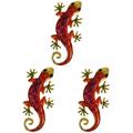 Wallgecko Decoration Decor Metal Hanging Lizard Naturesculptures Iron Sculpture Garden Plaques Green Pendant Home