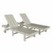 Modern Poly Reclining Chaise Lounge With Wheels (Set Of 2) Sand