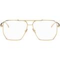 Gold Aviator Glasses - Black - Bottega Veneta Sunglasses