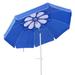 NUOLUX Clispeed 7ft Beach Umbrella Petal Pattern Sun Shade Shelter Ventilation UV Protection Seaside Umbrella with Tilt Mechanism for Beach Traveling (Dark Blue)