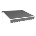 SYTHERS 13 Ft Ã— 10 Ft Manual Retractable Awning Cover Shelter Outdoor Patio Canopy with Manual Crank Handle Gray