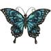 Metal Butterfly Wall Decor Outdoor Garden Ornaments Indoor Room Wall Art Decor Glass Hanging Decoration for Living Room Bedroom Fence Patio