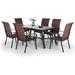 MFSTUDIO Outdoor Dining Set for 8 Patio Dining Furniture Set with 1 Extendable Metal Table and 8 Wicker Dining Chairs