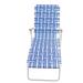 4-Position Folding Web Lawn Chair Beach Lounger Blue/White