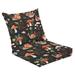 Outdoor Deep Seat Cushion Set 24 x 24 Seamless repeated surface pattern design mushrooms snails butterflies Deep Seat Back Cushion Fade Resistant Lounge Chair Sofa Cushion Patio Furniture Cushion