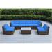 Ohana 7-Piece Outdoor Patio Furniture Sectional Conversation Set Mixed Brown Wicker with Gray Cushions - No Assembly with Free Patio Cover