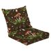 Outdoor Deep Seat Cushion Set 24 x 24 Watercolor red fungi mushroom seamless cute forest pattern Deep Seat Back Cushion Fade Resistant Lounge Chair Sofa Cushion Patio Furniture Cushion