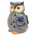 Solar Owl Garden Light LED Ceramic Owl Statue Figurine Solar Powered Outdoor Lights Sculpture Landscape Lamp Lighting for Patio Pathway Dark Grey