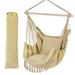 Tassel Hammock Chair Garden Patio Hanging Rope Swing Seat Max 265Lbs+ 2 Cushions