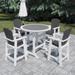 Furvclv 5-piece Modern Table Chair Set Patio Bar Table With 4 Chairs High Top Outdoor Table Tall Adirondack Chairs 4 Person Configuration For Family Use For Patio Garden Yard