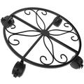 Iron Flower Stand Gardening Tool Plant Metal Holder Mover with Wheels Pot Pallet