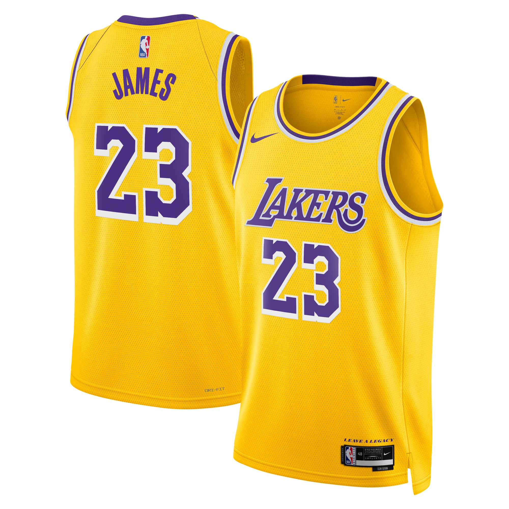 Maillot Nike Icon Swingman des Los Angeles Lakers - Or - LeBron James - Jeunes - unisexe Taille: XL (18/20)