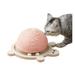 Funny Roller Cat Toy Wooden Track Balls Turntable for Kitty Cat Turtle Shape with Cat Scratching Pad Interactive Toys for Cats Gifts for Christmas(PINK)