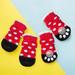 Non-Slip Dog Socks Knit Pet Cat Puppy Shoes Cute Print Paw Protecters 4PCS/Set