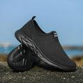 2023 Summer Shoes for Men Sneakers Breathable Casual Shoes Lightweight Non-slip Brand Loafers Mens Tennis Sports Running Shoes All Black 42