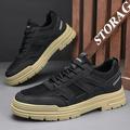 New In Shoes For Men Casual Winter Boots Platform Sneakers Work Safety Leather Loafers Hiking Designer Luxury Tennis Sport Black 399-8 43